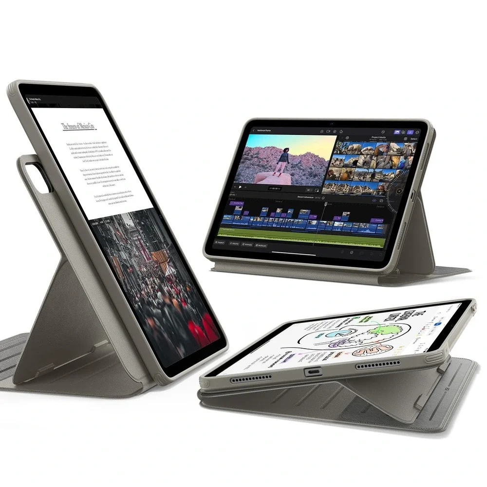 ESR iPad Air 13 M4 M3 M2 Case Magnetic Cover Pencil Holder 9 Angle Stand Gray
